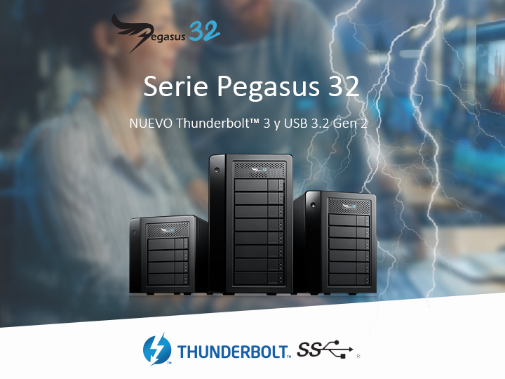 外付けハードディスク・ドライブ PROMISE Pegasus32 R4 16TB HDD 40Gbps TB3 Sistema RAID Pegasus32 R4 de 16 TB de PROMISE - Apple (ES)